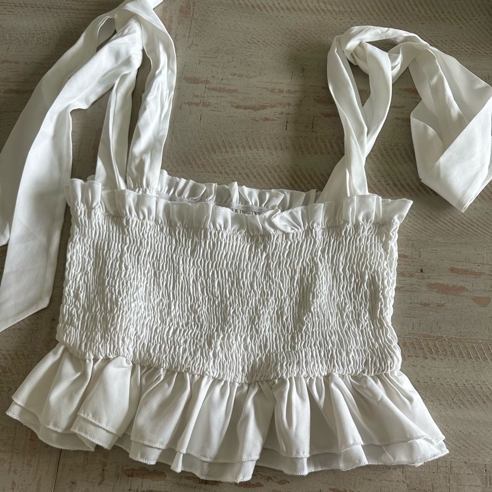 White Tie Strap Top